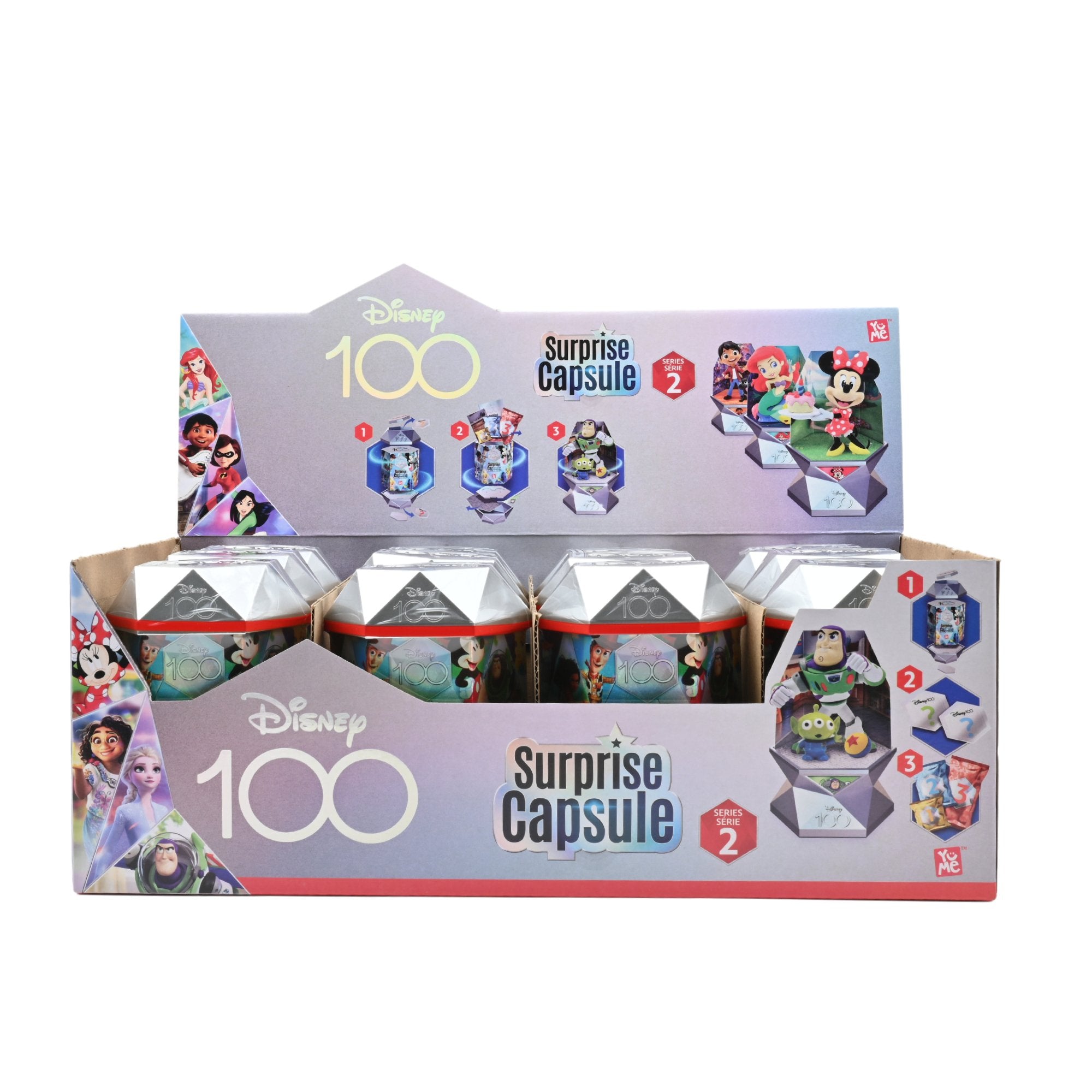 Yume Disney 100 Series Mystery Capsule Blind Box with Surprise Characters Figurines Toys 2 Pack