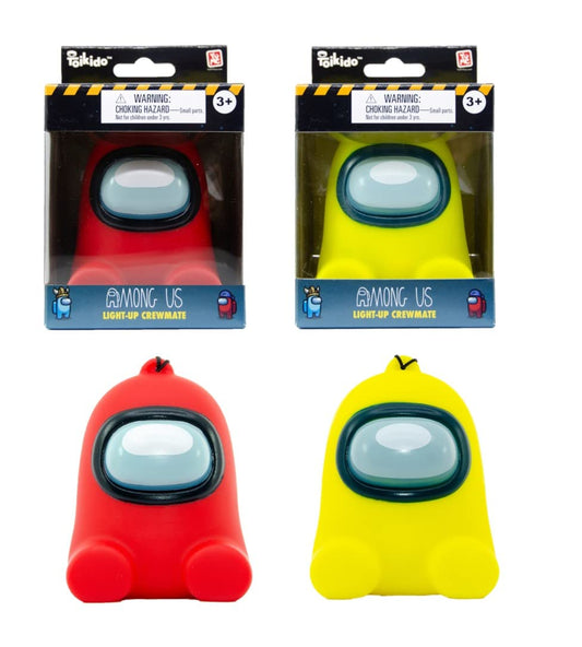 Official Among Us – Toikido LED Light-up Crewmate with Hand & Bag Strap - Red & Yellow (2 Pack) - YuMe Toys