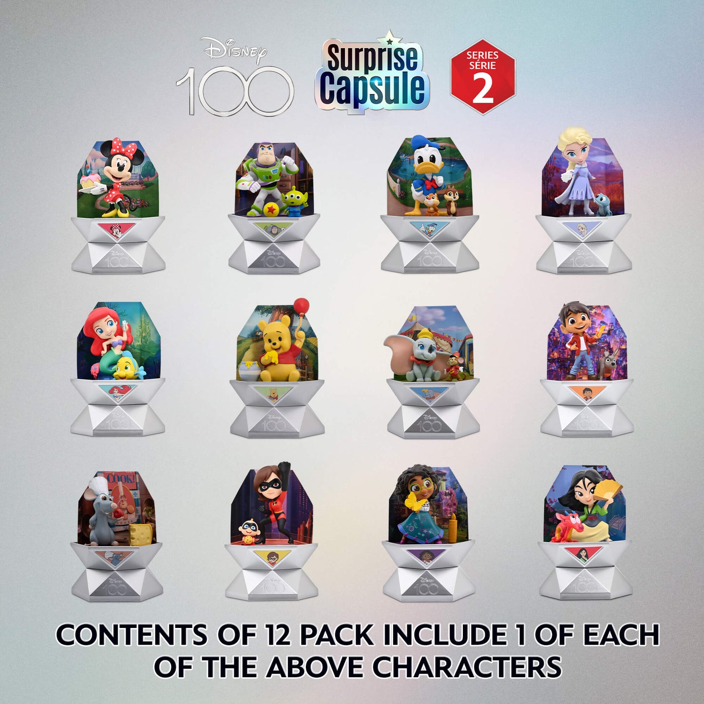 Disney 100 Surprise Capsules Series 2 - 12 Pack Combo - YuMe Toys